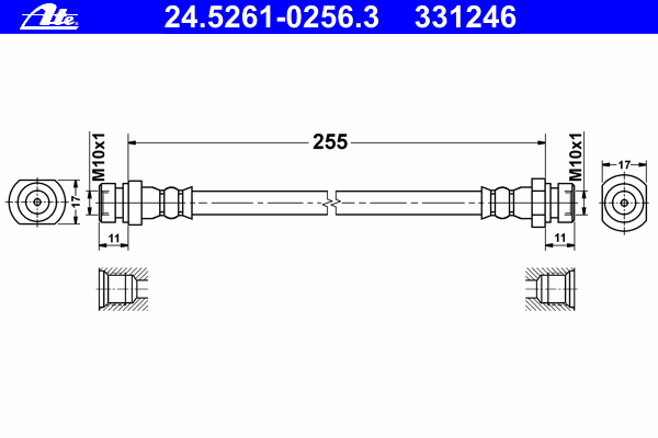 Тормозной шланг ATE 24.5261-0256.3