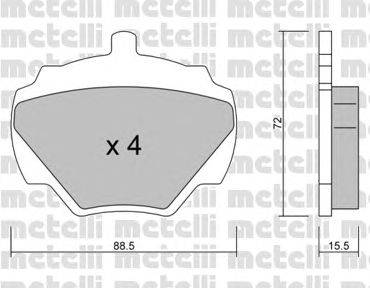 Комплект тормозных колодок, дисковый тормоз METELLI 22-0353-0