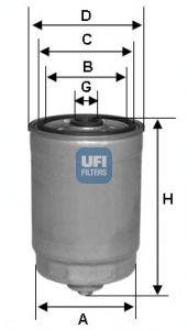 Топливный фильтр UFI 24.350.00