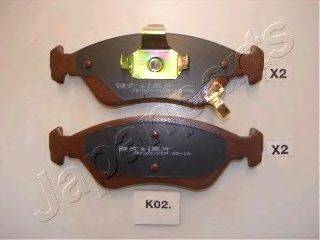Комплект тормозных колодок, дисковый тормоз JAPANPARTS PAK02AF