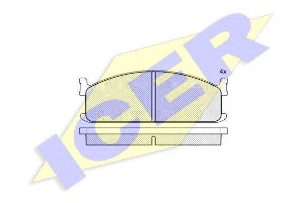 Комплект тормозных колодок, дисковый тормоз ICER 140521