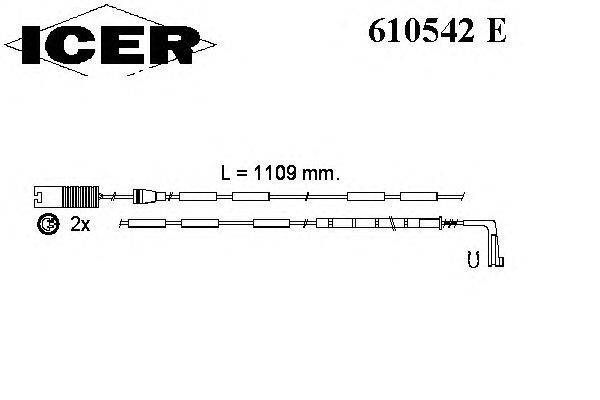 Сигнализатор, износ тормозных колодок ICER 610542 E