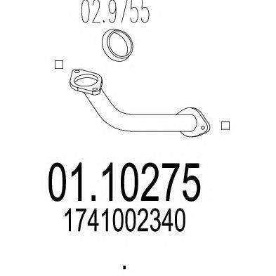 Труба выхлопного газа MTS 01.10275