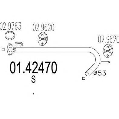 Труба выхлопного газа MTS 01.42470