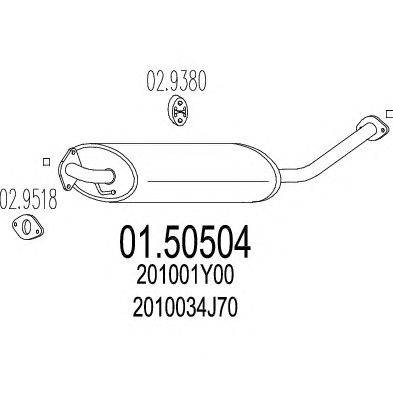 Средний глушитель выхлопных газов ROSI 36117