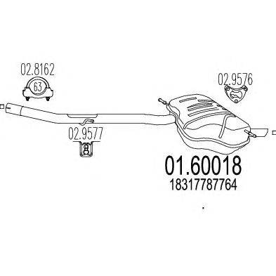 Глушитель выхлопных газов конечный BOSAL 280807