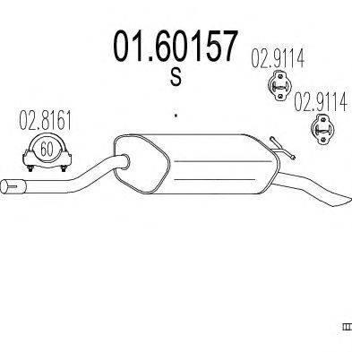 Глушитель выхлопных газов конечный MTS 01.60157