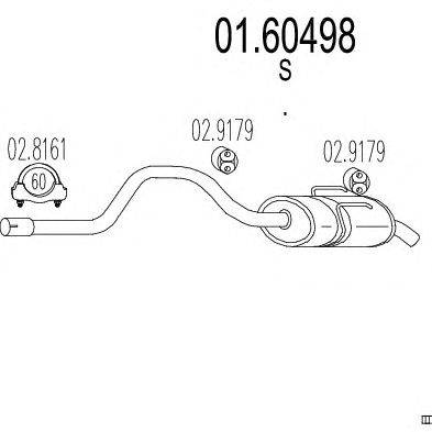 Глушитель выхлопных газов конечный MTS 01.60498