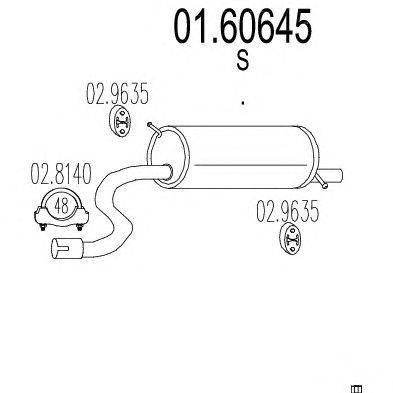 Глушитель выхлопных газов конечный MTS 01.60645