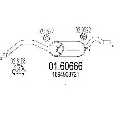 Глушитель выхлопных газов конечный MTS 01.60666