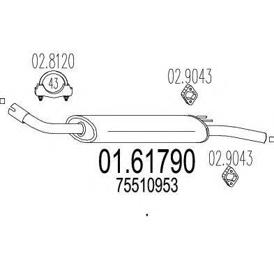 Глушитель выхлопных газов конечный MTS 01.61790
