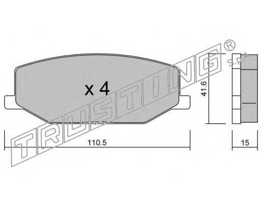 Комплект тормозных колодок, дисковый тормоз TRUSTING 099.0
