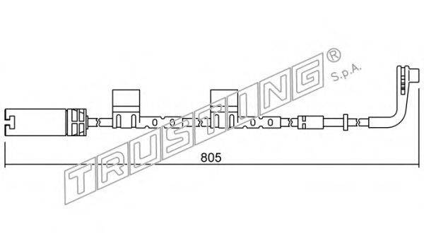 Сигнализатор, износ тормозных колодок TRUSTING SU.222