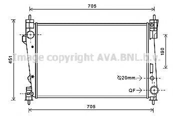 Радиатор, охлаждение двигателя AVA QUALITY COOLING AL2124