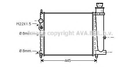 Радиатор, охлаждение двигателя AVA QUALITY COOLING PE2116