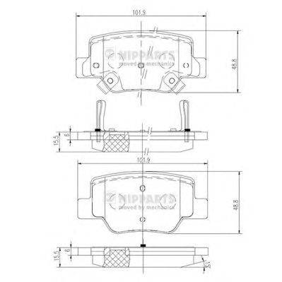 Комплект тормозных колодок, дисковый тормоз NIPPARTS N3612040