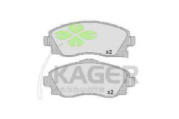 Комплект тормозных колодок, дисковый тормоз KAGER 350090