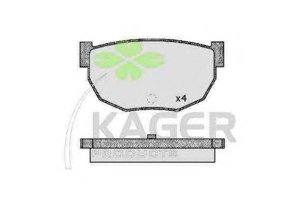 Комплект тормозных колодок, дисковый тормоз KAGER 35-0270