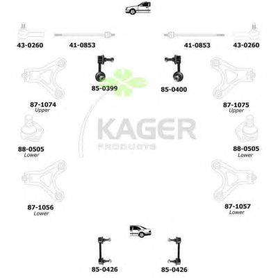 Подвеска колеса KAGER 800554