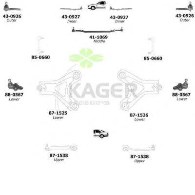 Подвеска колеса KAGER 801262
