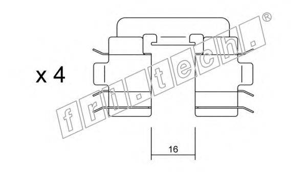 Комплектующие, колодки дискового тормоза fri.tech. KIT.050