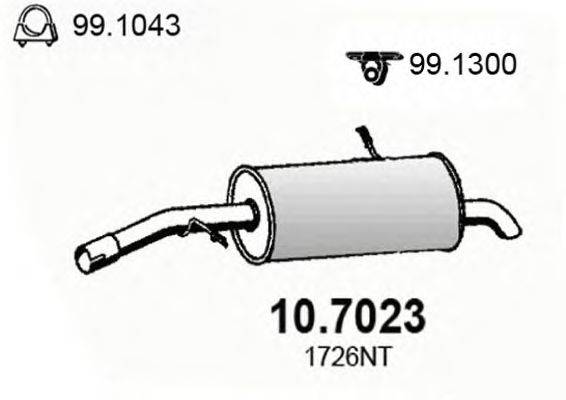 Глушитель выхлопных газов конечный ASSO 10.7023