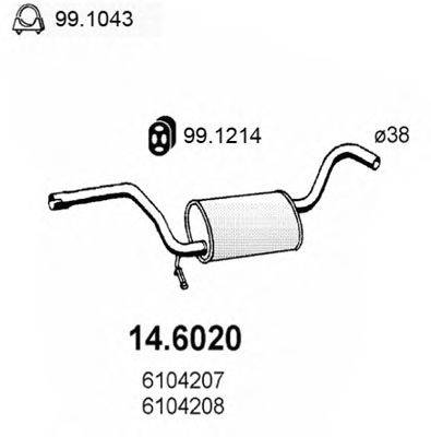 Средний глушитель выхлопных газов BOSAL 179697