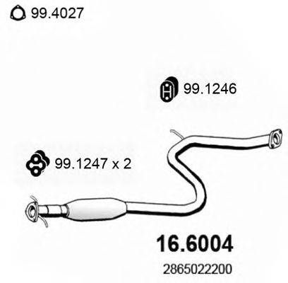Средний глушитель выхлопных газов ASSO 16.6004