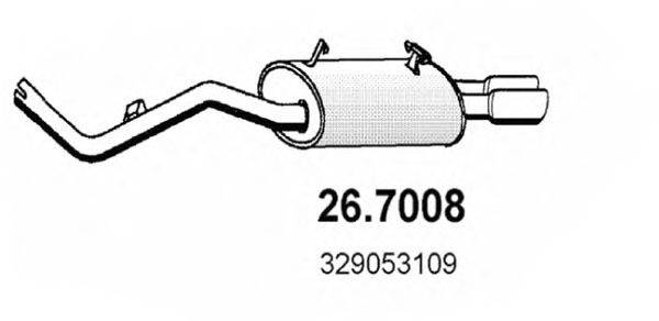 Глушитель выхлопных газов конечный ASSO 26.7008