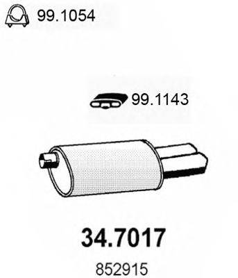 Глушитель выхлопных газов конечный ASSO 34.7017