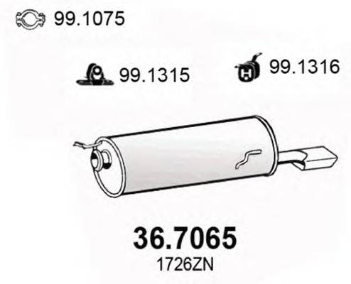 Глушитель выхлопных газов конечный ASSO 36.7065