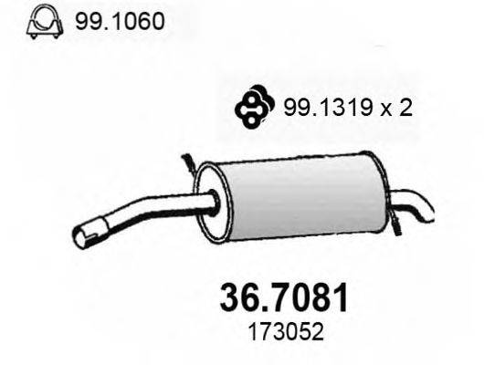 Глушитель выхлопных газов конечный ASSO 367081
