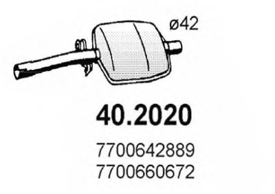 Предглушитель выхлопных газов ASSO 402020