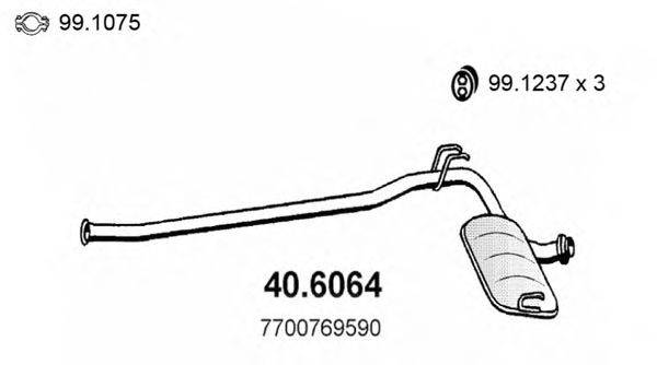 Средний глушитель выхлопных газов ASSO 40.6064