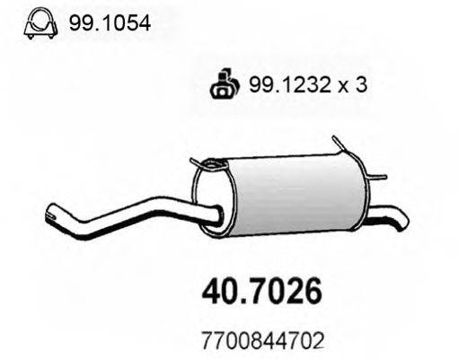 Глушитель выхлопных газов конечный ASSO 40.7026