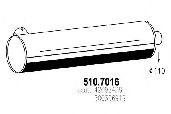 Средний / конечный глушитель ОГ ASSO 510.7016