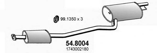 Средний / конечный глушитель ОГ ASSO 54.8004