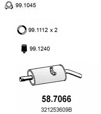 Глушитель выхлопных газов конечный ASSO 58.7066