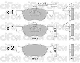 Комплект тормозных колодок, дисковый тормоз CIFAM 822-082-0