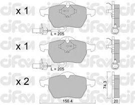 Комплект тормозных колодок, дисковый тормоз CIFAM 822-181-3