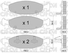 Комплект тормозных колодок, дисковый тормоз CIFAM 822-525-0