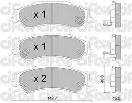 Комплект тормозных колодок, дисковый тормоз CIFAM 822-722-0