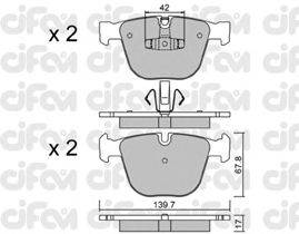 Комплект тормозных колодок, дисковый тормоз CIFAM 822-773-6