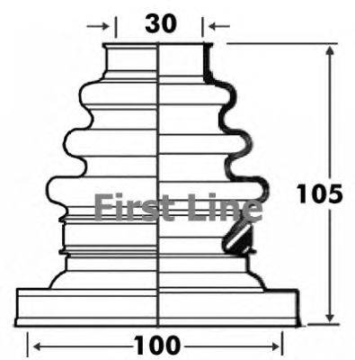 Пыльник, приводной вал FIRST LINE FCB2883