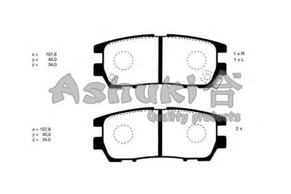 Комплект тормозных колодок, дисковый тормоз ASHUKI C016-05