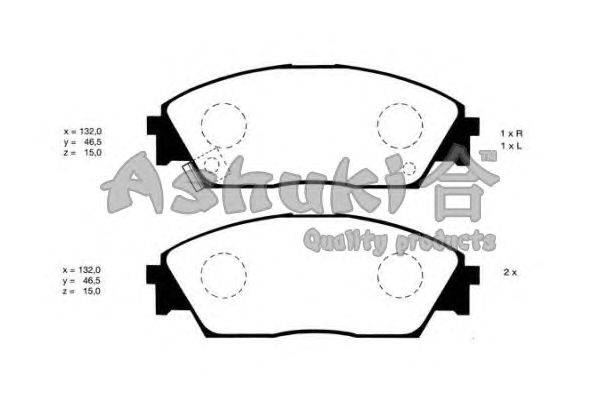Комплект тормозных колодок, дисковый тормоз ASHUKI H025-08J