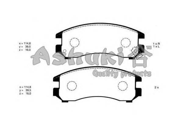 Комплект тормозных колодок, дисковый тормоз ASHUKI N009-13