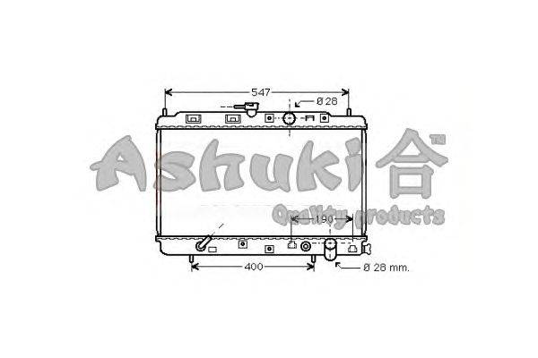 Радиатор, охлаждение двигателя ASHUKI H554-10
