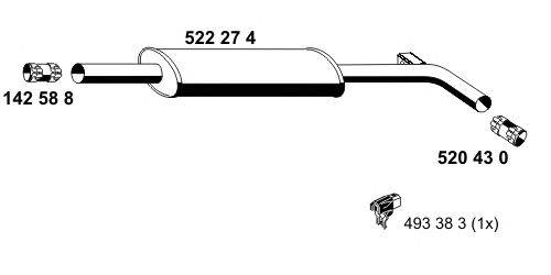 Средний глушитель выхлопных газов ERNST 522274