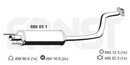 Средний глушитель выхлопных газов ERNST 686051